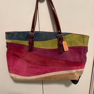 Coach Colorful Suede Tote Bag